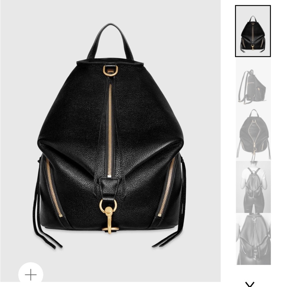 Rebecca Minkoff Julian Black/Gold Leather Backpack
